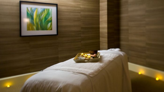 Massage table at Qua.