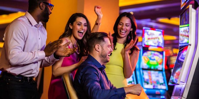 People cheering around the player.