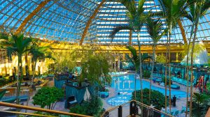 Harrah's AC pool area under the glass dome