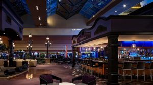 Eden Lounge stage area and bar and lounge seating