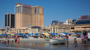 Exterior beach view of Caesars Atlantic City