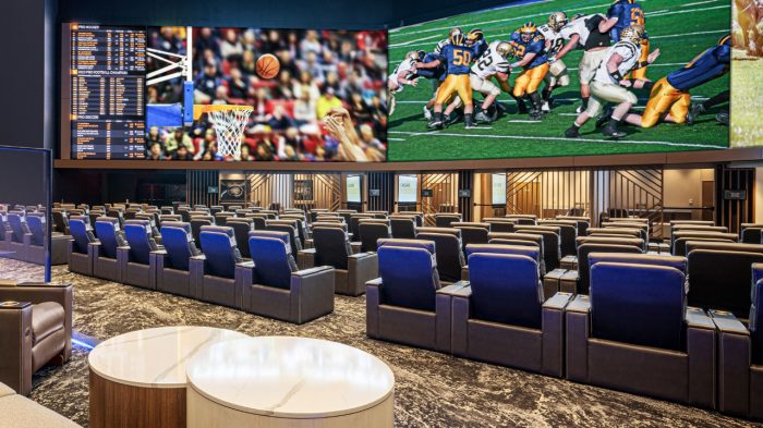 Football Screen inside Caesars Atlantic City