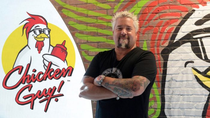 Chicken Guy! restaurant logo with celebrity chef Guy Fieri