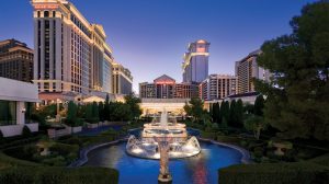 Caesars Palace Exterior at Dusk