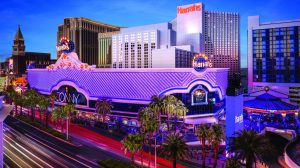 Harrah's Las Vegas Exterior at Dusk