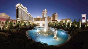 Exterior view of Caesars Palace Las Vegas featuring fountain