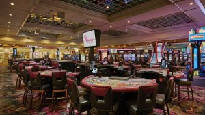 Table games inside the Flamingo Las Vegas.