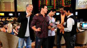 Guests Placing Bets at the Sports Book at Caesars Palace Las Vegas