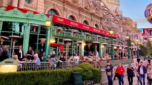 Exterior of Mon Ami Gabi on Las Vegas Boulevard