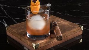 Photo Of A Cocktail And Cigar Displayed From Montecristo Cigar Bar Inside Caesars Palace Las Vegas