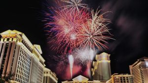 Fireworks over Caesars Palace on Independence Day Fireworks over Caesars Palace on Independence Day