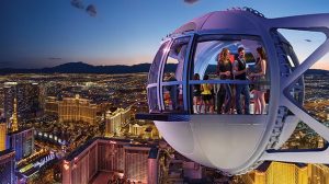 View Of A High Roller Pod At The High Roller At The Linq Las Vegas Over The Las Vegas Strip At Night