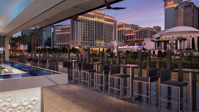 Beautiful sunset view of the strip from Re:Match bar patio