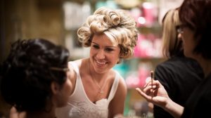 Photo Of Bride Prepping Hair And Make Up For Wedding Day At Caesars Atlantic City