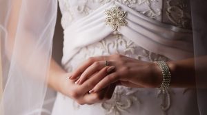 Photo Of Torso Of Woman In Wedding Dress At Paris Las Vegas