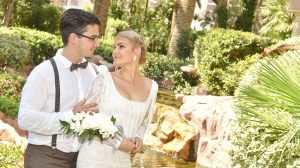 Image of a couple during a Flamingo Las Vegas wedding