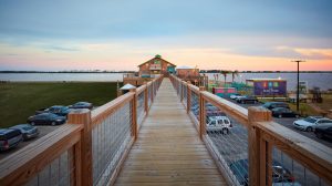 Boardwalk leading to the Blind Tiger restaurant.