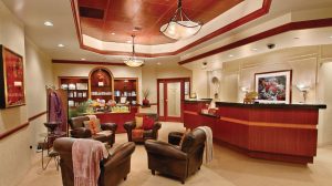 Check in and waiting area of Reflections Spa at Harrah's Lake Tahoe.