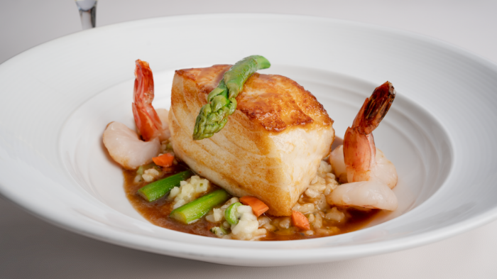 Chilean Sea Bass with shrimp