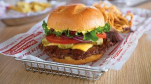 Cheeseburger and fries at Smashburger.