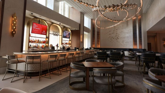 1931 Lounge with New Orleans, New Caesars on the TV at Caesars New Orleans