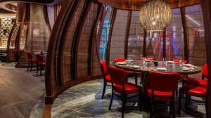 Dining table and chairs at Nobu Caesars New Orleans