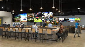Sportsbook at New Haven features a large bar, plush seating and multiple HD TV screens for sports viewing