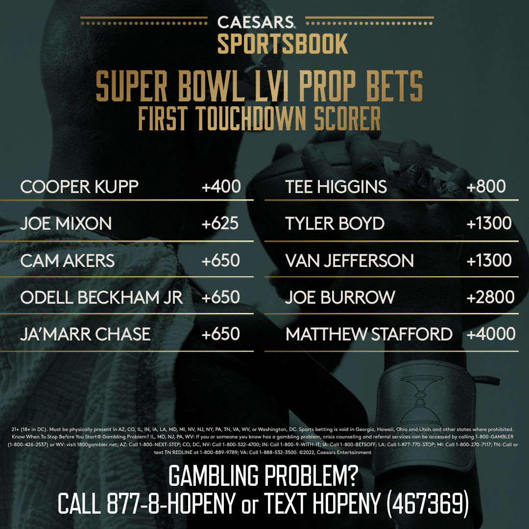 Super Bowl LVI: Odds for Touchdown Scorer Props