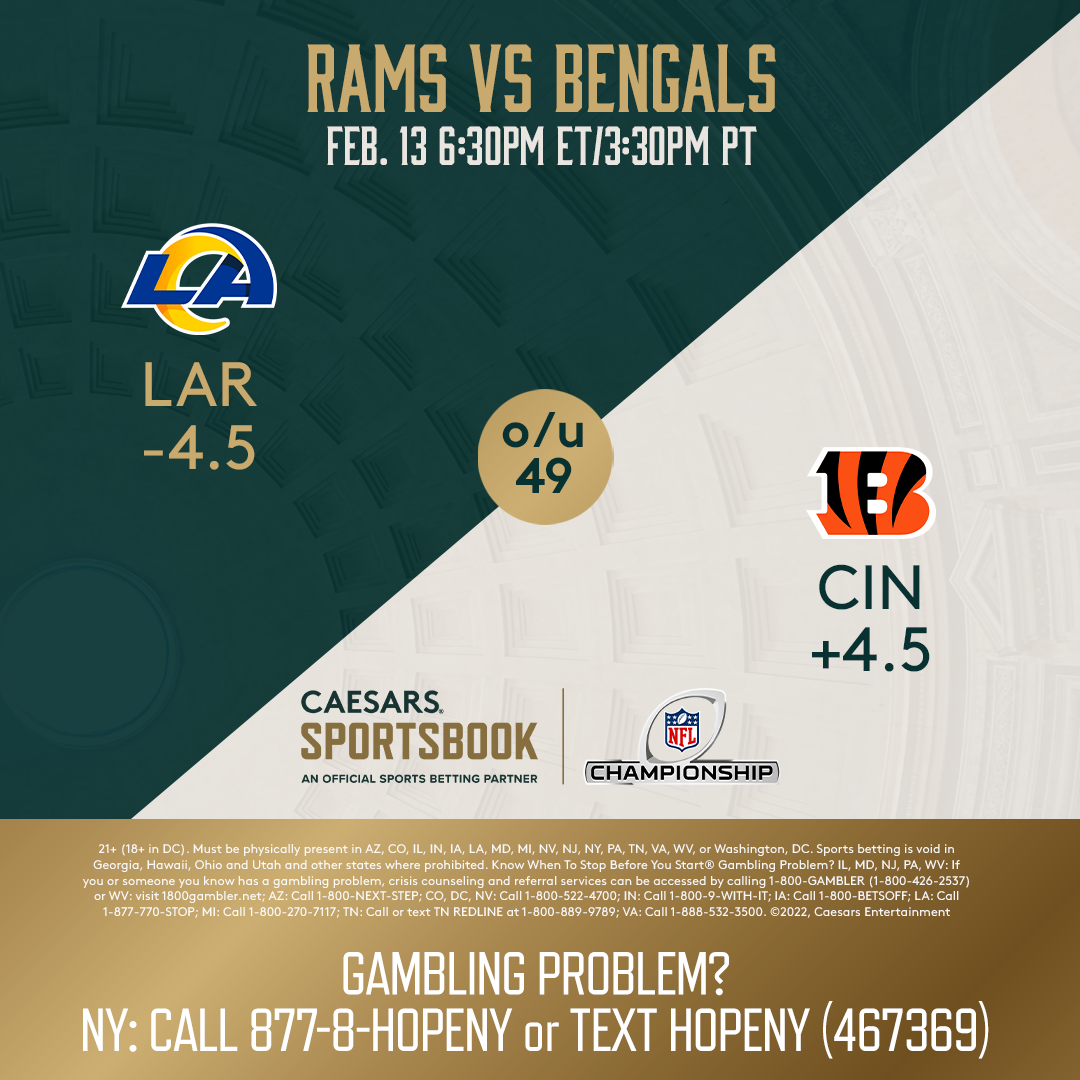 bengals rams point spread super bowl
