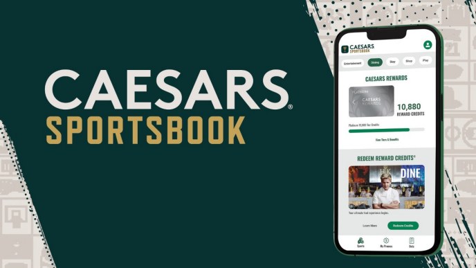 Caesars Sportsbook mobile app interface on a smartphone