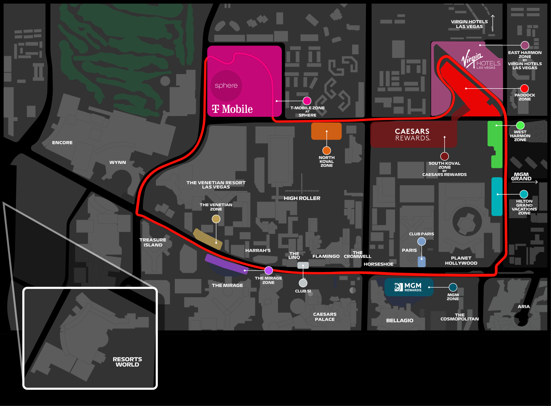 layout caesars palace map