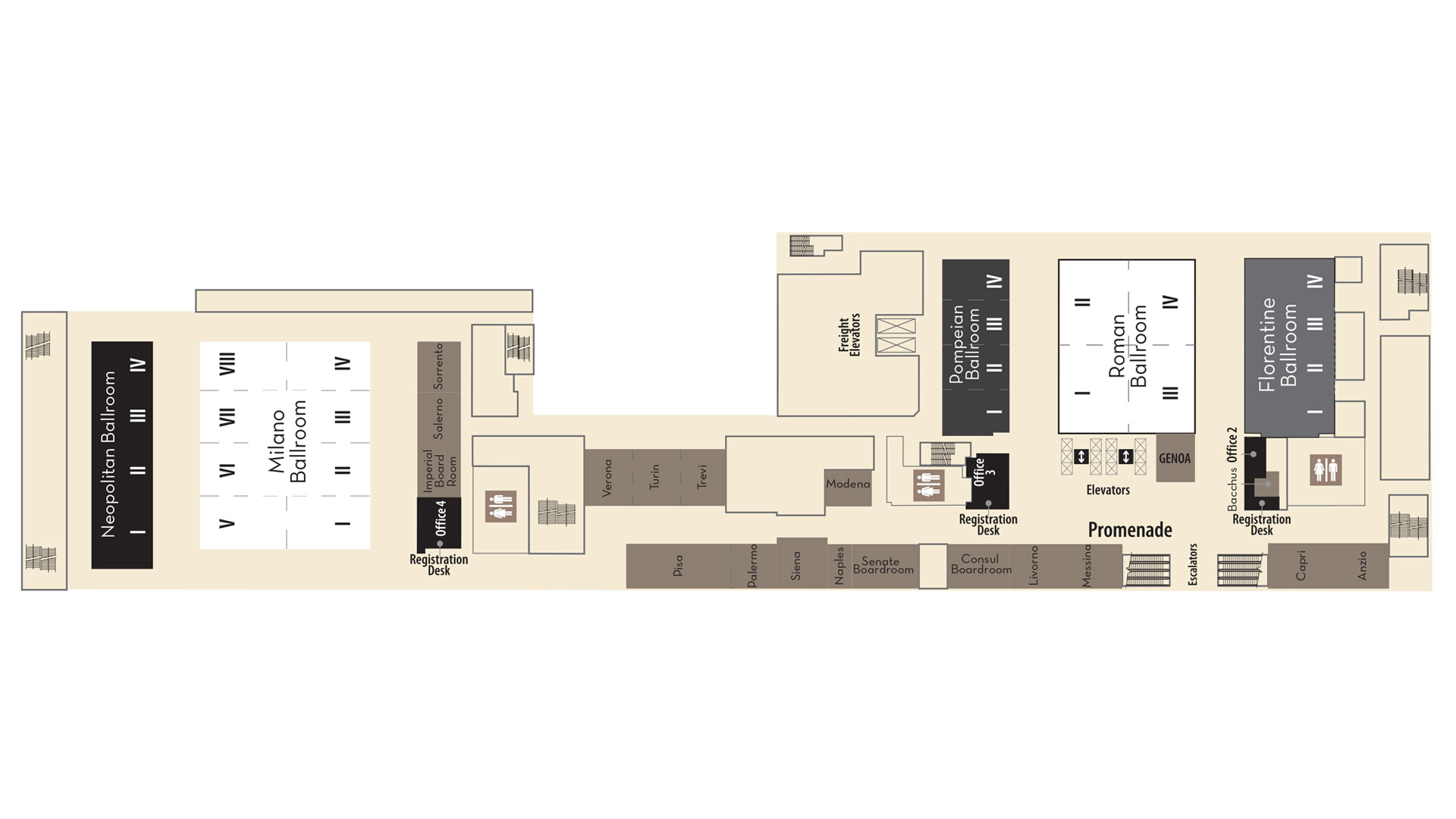 Caesars Palace Casino Property Map & Floor Plans - Las Vegas