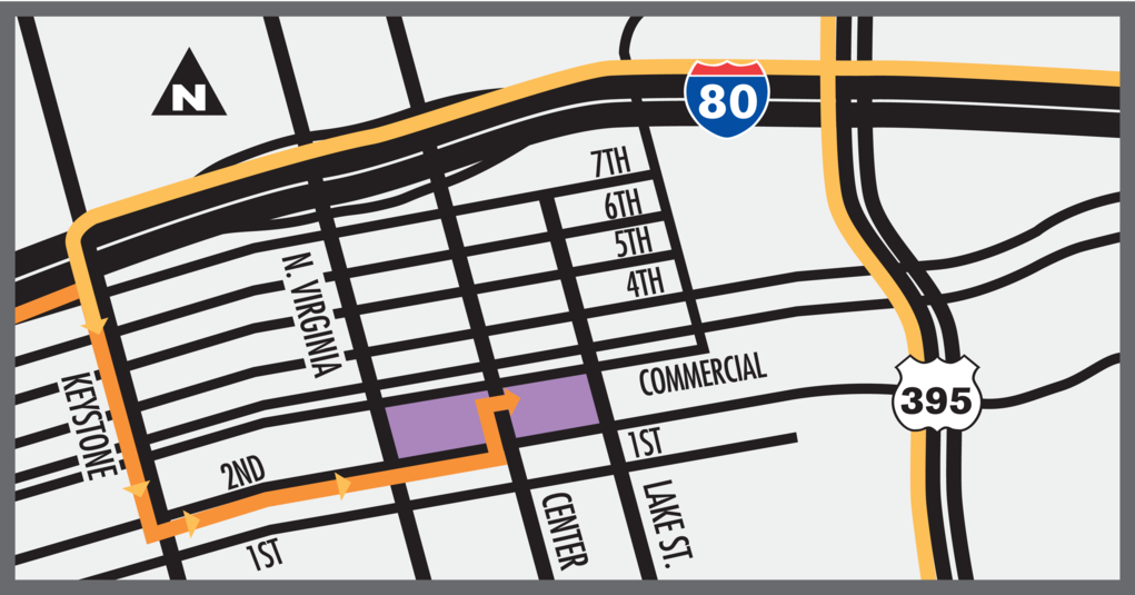 Downtown reno casino map