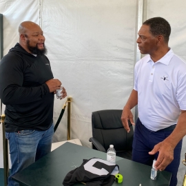 Deuce McCallister and Marcus Allen