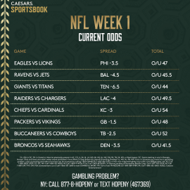 NFL Week 1 odds