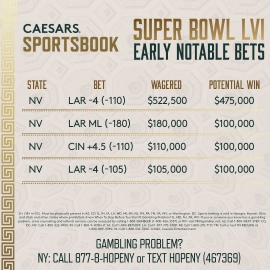 Super Bowl early big bets