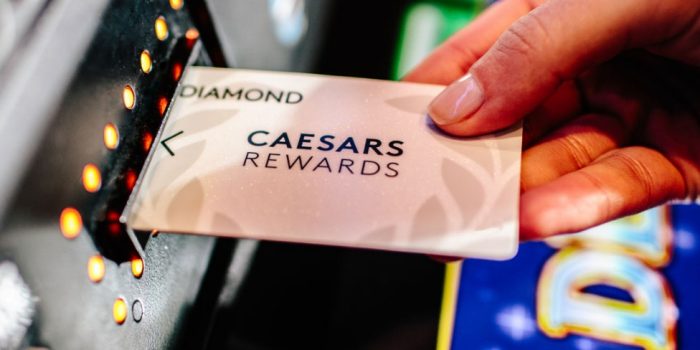 Caesars Rewards card in slot
