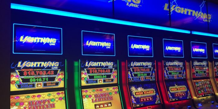 View Of Lightning Link Slot Machines Inside The Casino At Harrah's North Kansas City
