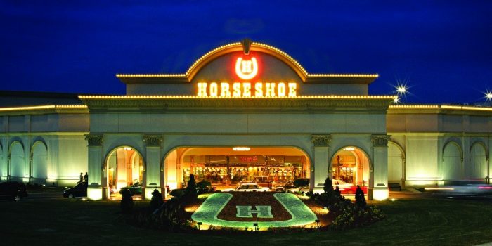 Exterior View Of The Main Entrance To The Horseshoe Council Bluffs Hotel And Casino