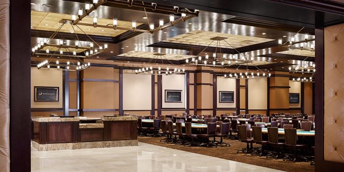 View Inside The Poker Room Showing Gaming Tables At Horseshoe Baltimore