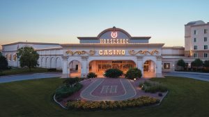 Exterior View Of The Main Entrance To The Horseshoe Council Bluffs Hotel And Casino