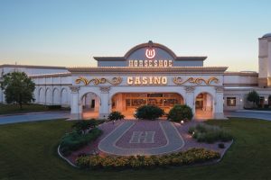 Exterior View Of The Main Entrance To The Horseshoe Council Bluffs Hotel And Casino