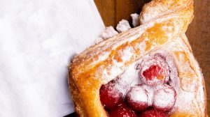 Raspberry pastry from Nook Express at Flamingo Las Vegas