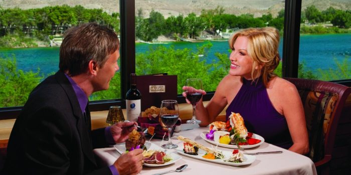 The Range Steakhouse Harrah S Laughlin Hotel Enjoying Dinner And Wine With River View At Range Steakhouse Inside Harrah S Laughlin