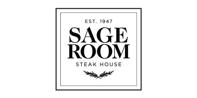 EST. 1947 Sage Room Steak House Black and White Square Logo