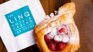 Fresh Pastry with powdered sugar from Nook Express located in LINQ Hotel + Experience
