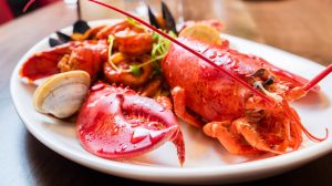 Lobster on a plate.